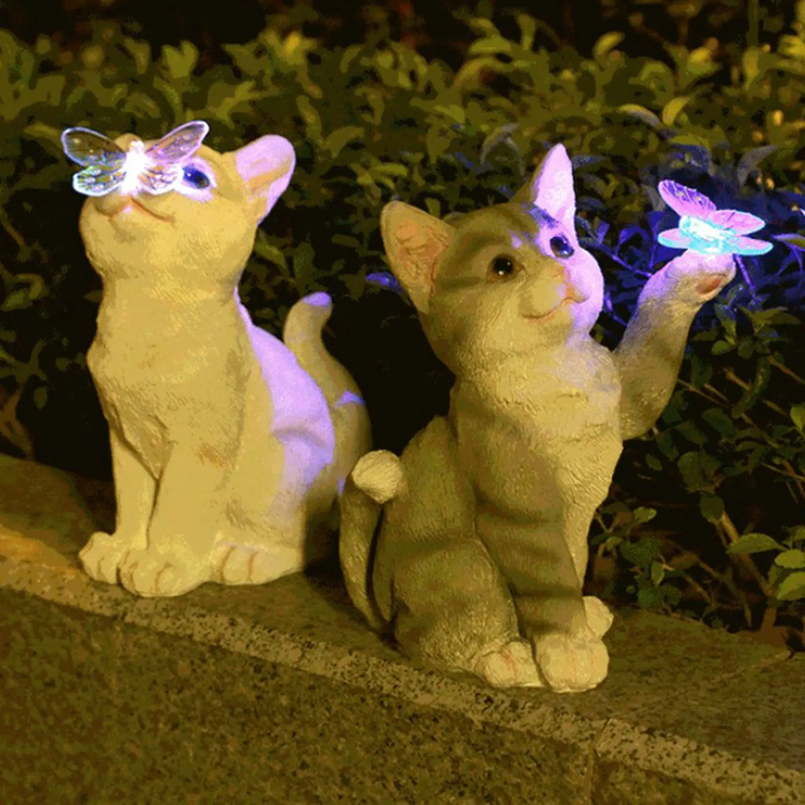 Smart Garden Lamp - في الهواء الطلق القط النحت تمثال