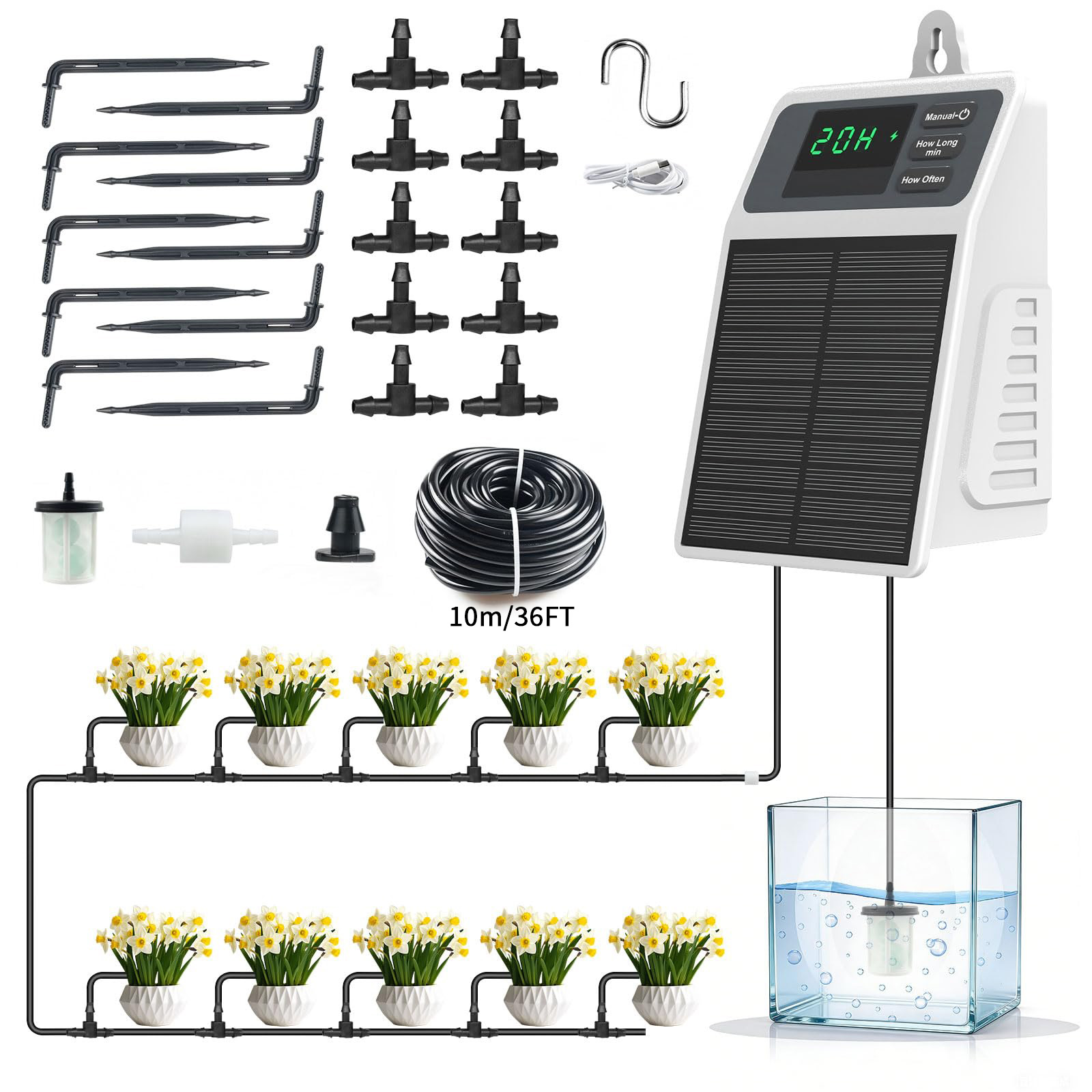نظام ري بالتنقيط شمسي محسّن لل - مراجعة Smart Garden Auk وسعره
